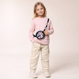 Kız Çocuk Bej Kargo Pantolon Cepli Rahat Kesim