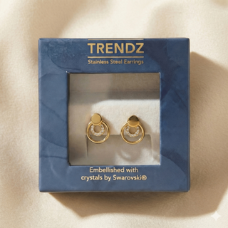 Swarovski® Kristalli Altın Kaplama Halka Küpe